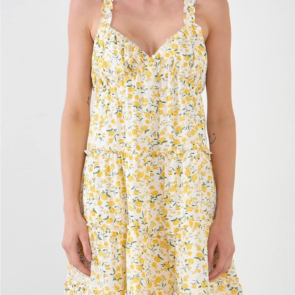 Endless Rose Yellow and White Floral Mini Dress